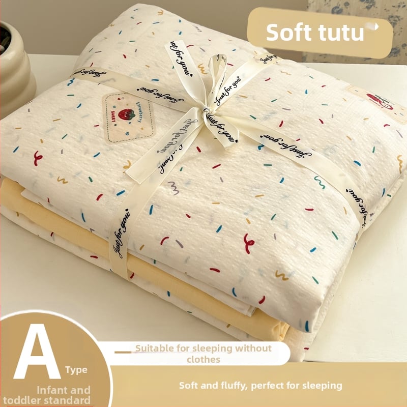 Štvordielny set posteľného prádla z dvojitého vlákna, jemný kvetinový vzor, plachta s gumou, reaktívny tlač