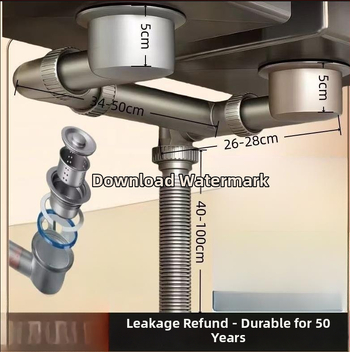 Kuchynské odvodňovacie potrubie príslušenstvo — úspora miesta, univerzálny kompletný set pre jednosed a dvojdrez; Štýl: moderná jednoduchosť; Materiál: Iný; Značka: Iná; Certifikácia: Žiadna