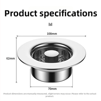 Stlačovací typ kuchynského drezu s filtrom z nehrdzavejúcej ocele 304, s pružinovým jadrom