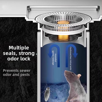 Drenážny zátka pre drez s filtrom proti zápachu — 304 nerezová oceľ, Model A, Jedno balenie, Yu Shu Exploration