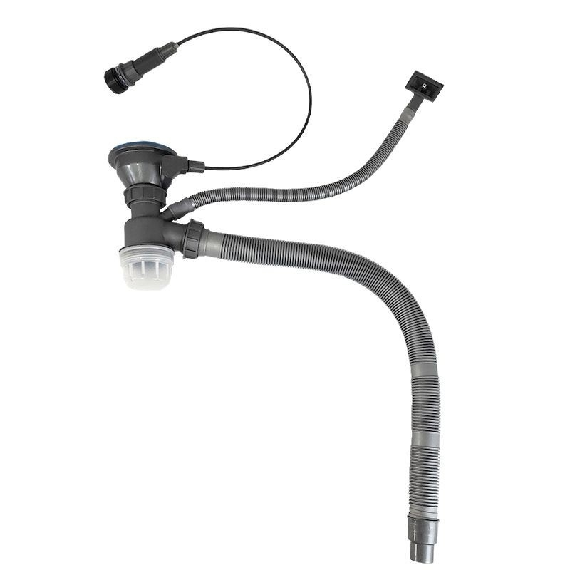 Кухненски дренаж с повдигащ механизъм за мивка, неръждаема стомана, модел D01, S-образна форма, модерен минималистичен стил