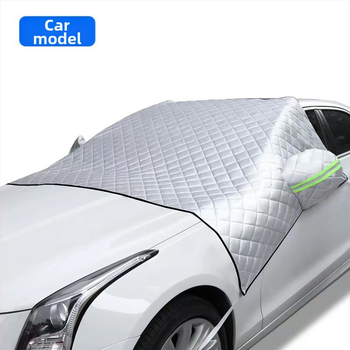 Automobilio priekinio stiklo sniego dangtis, antišalčiai, aliuminio folija, universalus pritaikymas, dirželio tvirtinimas