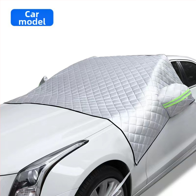 Pokrytie čelného skla auta na sneh, proti námraze, hliníková fólia, univerzálne použitie, upevnenie popruhom