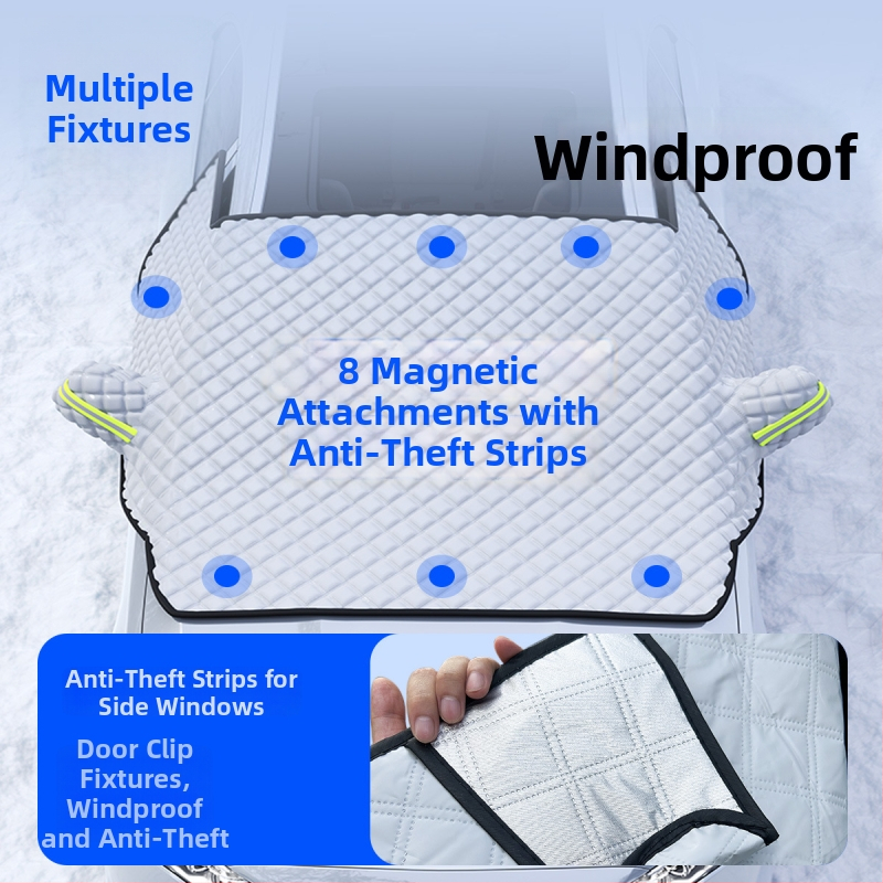 Pokrývka snehu na predné sklo auta - PE materiál, zabudovaný montáž, univerzálna kompatibilita, zimné použitie