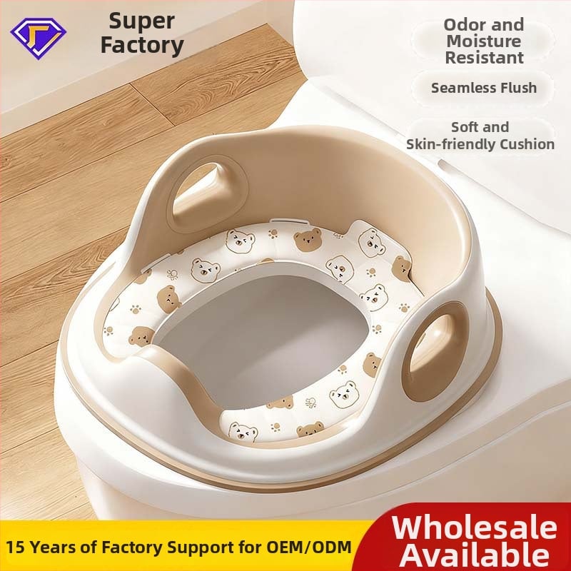 Vaikų klozeto sėdynė su rankenėlėmis, standartiniam klozetui, PP medžiaga, tinka amžiaus grupėms 0–6 mėn, 6–12 mėn, 1–3 m, 3–6 m