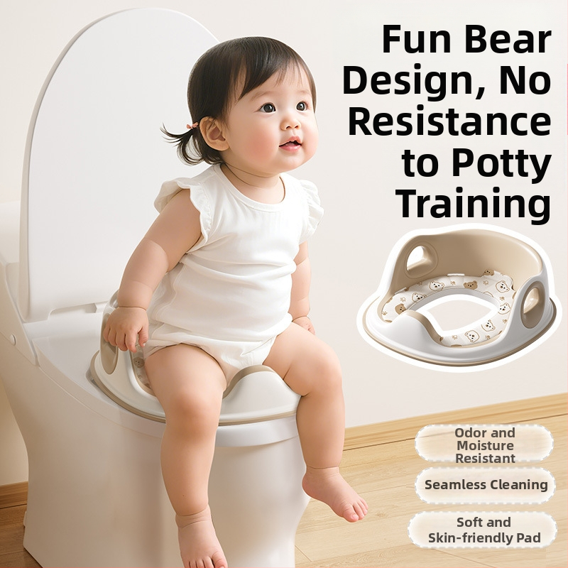 Bērnu tualetes sēdeklis ar rokturiem, piemērots standarta tualetēm, PP materiāls, vecuma diapazons 0–6 mēneši, 6–12 mēneši, 1–3 gadi un 3–6 gadi