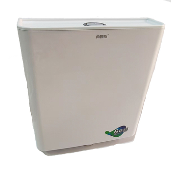 Himans PP plastmasinis išskalavimo bakelis klozetui – squat tipo, sieninis montavimas, rankinis išplovimas, išplovimo talpa 5/8 L, modernus minimalistinis dizainas, pilnas komplektas