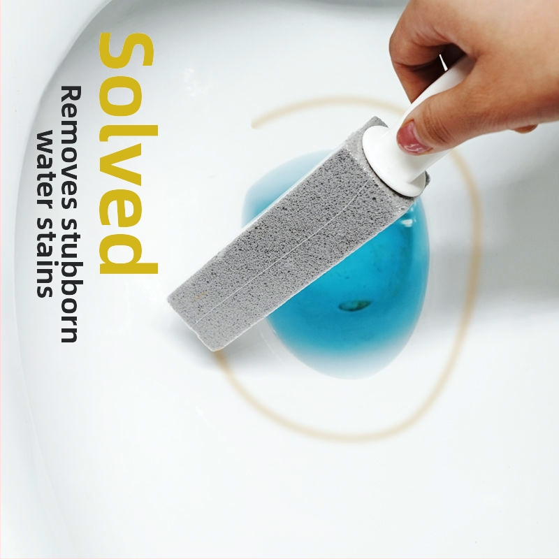 Toaletná kefka s dlhým držadlom a pumice na odstránenie usadenín močových škvŕn – plast, 76 g, blister balenie, značka Keyun