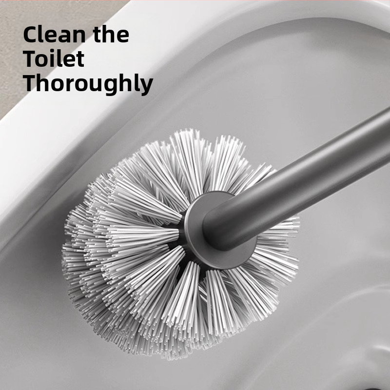 Držiak na kefu WC na stenu, nehrdzavejúca oceľ, 1 ks, bez vŕtania, bez slepých uhlov