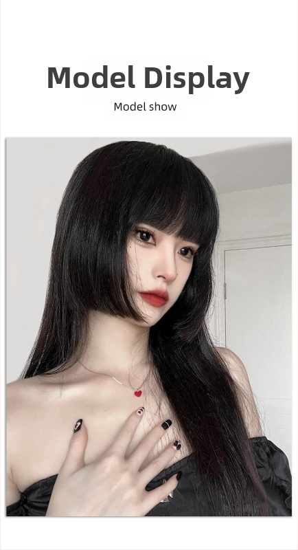 Cosplay parochňa, prirodzený a realistický vzhľad, plná parochňa s ofinou, štýl princess-cut, vlákna odolné voči teplu, nie je možné farbiť vysokou teplotou