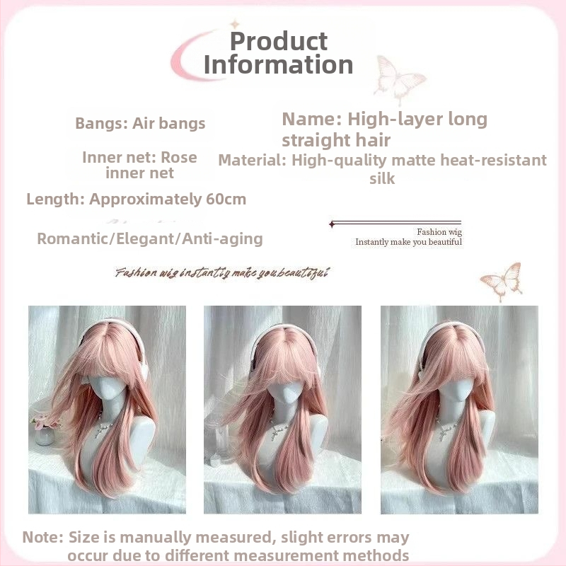 Parochňa – Dlhé rovné vlasy s ofinou, vlákna s vysokou teplotou, mechanická technológia výroby, nie je farbená ani chemicky upravená