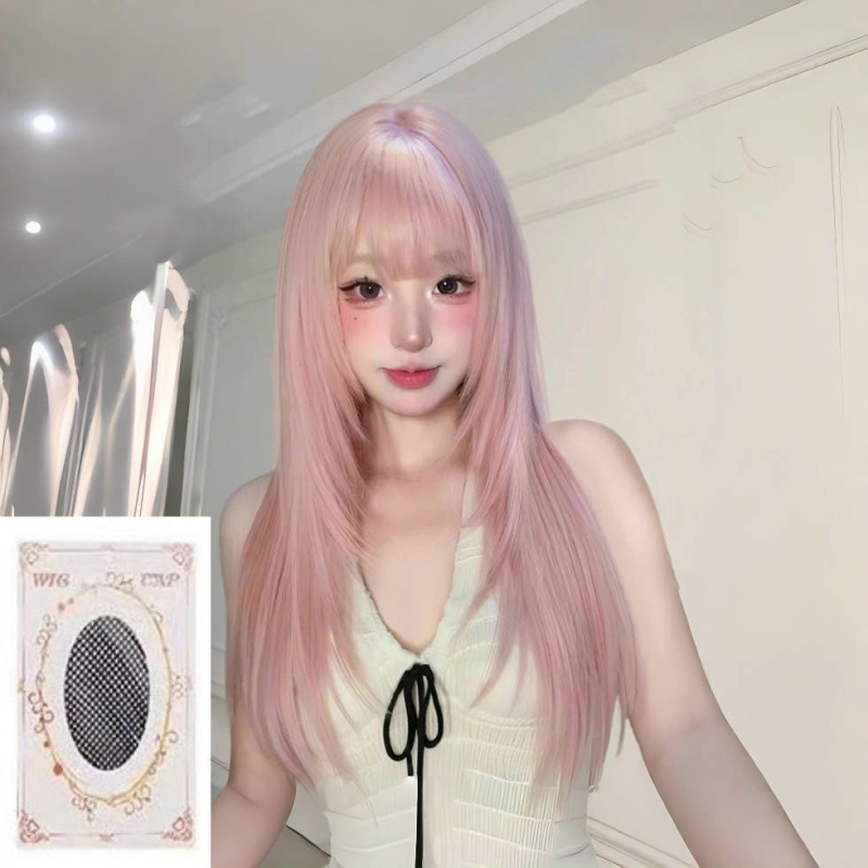 Parochňa – Dlhé rovné vlasy s ofinou, vlákna s vysokou teplotou, mechanická technológia výroby, nie je farbená ani chemicky upravená