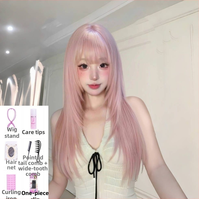 Parochňa – Dlhé rovné vlasy s ofinou, vlákna s vysokou teplotou, mechanická technológia výroby, nie je farbená ani chemicky upravená