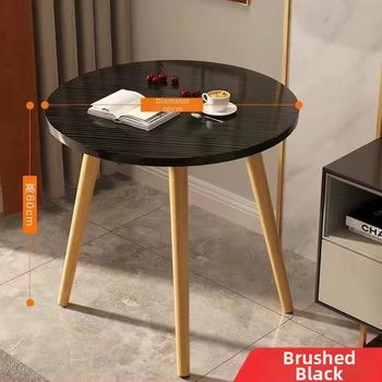 Apvalus kavos staliukas namų naudojimui, modelis 020, lengvas prabangos stilius, sulankstomas, medinis rėmas ir viršus iš tankios plokštės