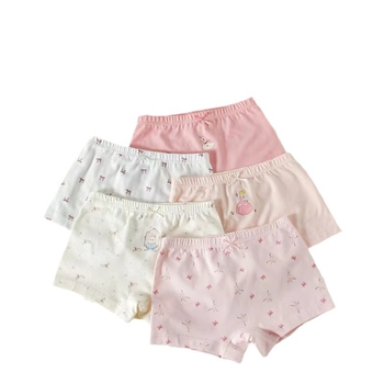 Mergaitėms skirti antibakteriniai medvilniniai bokseriai kelnaitės, 100% medvilnė, klasė A, su spauda, vaikams nuo 8 metų.