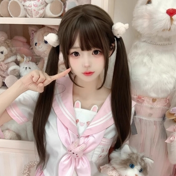 Kenny parochňa – kompletné pokrytie hlavy, tepelne odolné vlákna, dlhé rovné vlasy s Qi ofinou