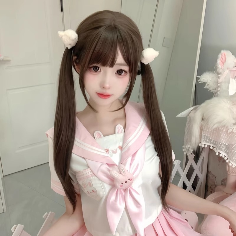 Kenny parochňa – kompletné pokrytie hlavy, tepelne odolné vlákna, dlhé rovné vlasy s Qi ofinou