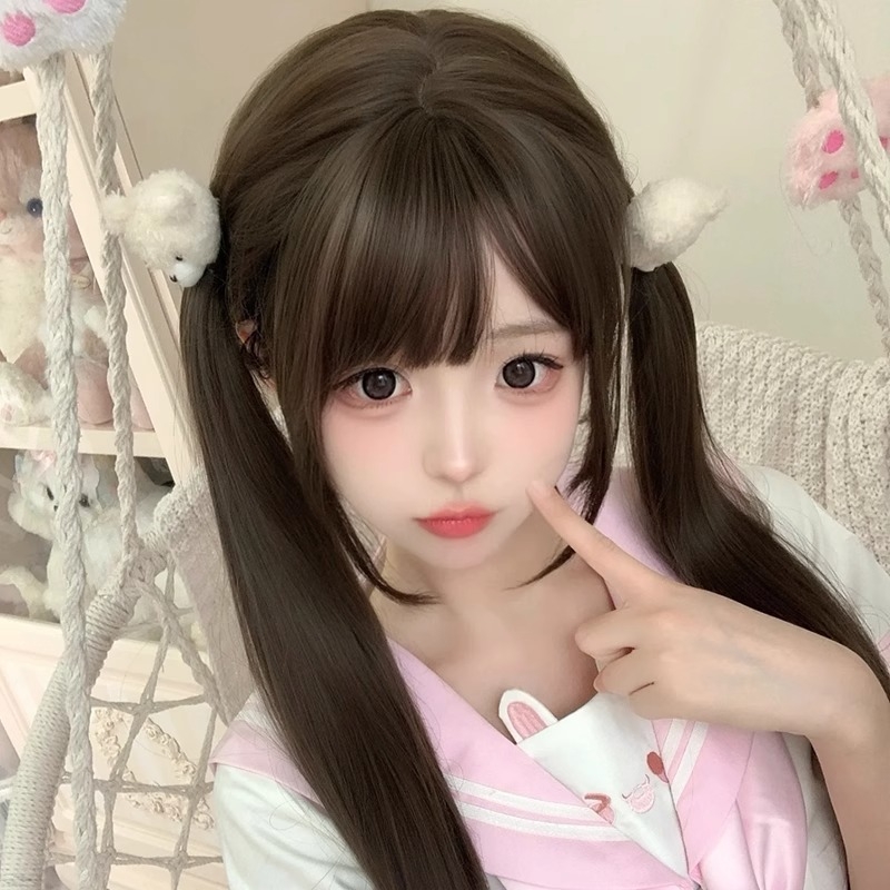 Kenny parochňa – kompletné pokrytie hlavy, tepelne odolné vlákna, dlhé rovné vlasy s Qi ofinou