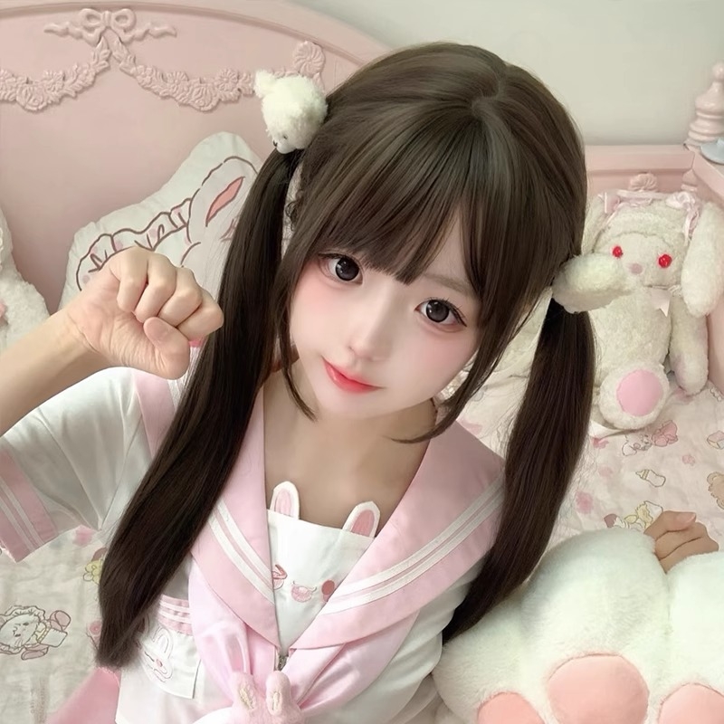 Kenny parochňa – kompletné pokrytie hlavy, tepelne odolné vlákna, dlhé rovné vlasy s Qi ofinou