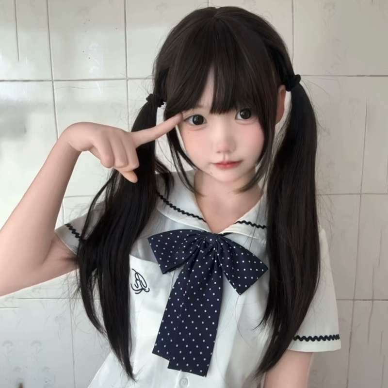 Kenny parochňa – kompletné pokrytie hlavy, tepelne odolné vlákna, dlhé rovné vlasy s Qi ofinou