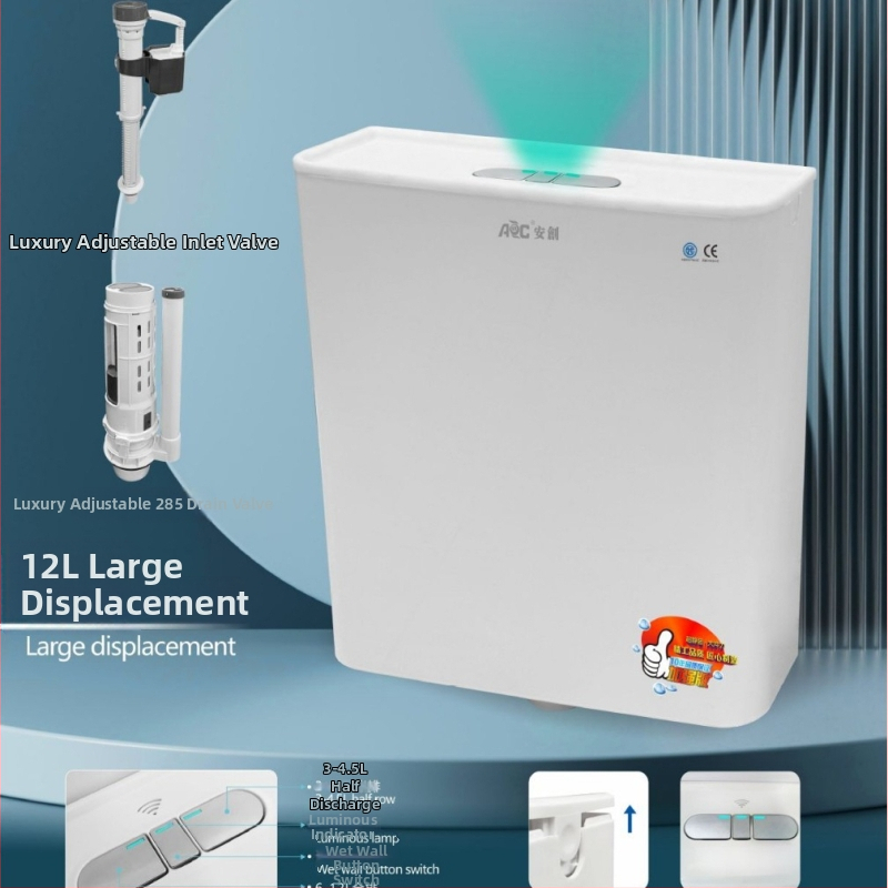 Klekto klozete bakelis, PP medžiaga, 12 L reguliuojamas plovimas, rankinis valdymas, gruntinis drenažas