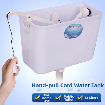 Rankinis plovimo bakelis squat tipo tualetėms — PP medžiaga, rankinis paspaudimo valdymas, gruntinis drenažas, 3/6 L talpa