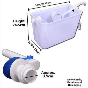 Rankinis plovimo bakelis squat tipo tualetėms — PP medžiaga, rankinis paspaudimo valdymas, gruntinis drenažas, 3/6 L talpa