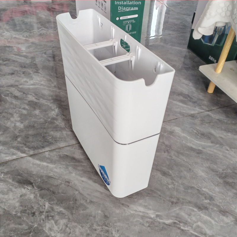 ABS sienas uzstādāms klozetes squat tvertne ar 10 L tilpumu, rokas spiediena vadība, pamata drenāža, moderns minimālisma stils