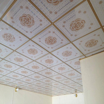 PVC štvorcový stropný panel, samoinštalačný, laminovaný povrch, 7 mm hrúbka, vodeodolný a ohňovzdorný