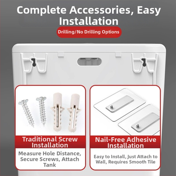 Sieninis vandens rezervuaras klozetui čiupti — PP medžiaga, 4–7 L plovimas, rankinis plovimo valdymas, grindų nuvedimas, modelis EP02103