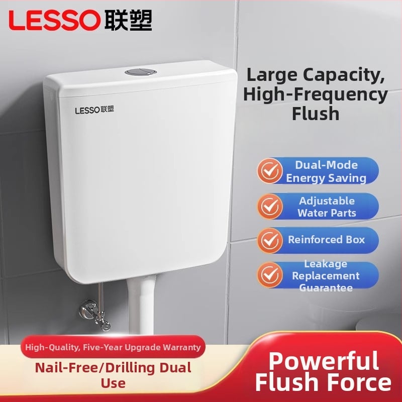 Sieninis vandens rezervuaras klozetui čiupti — PP medžiaga, 4–7 L plovimas, rankinis plovimo valdymas, grindų nuvedimas, modelis EP02103