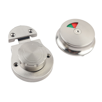 Încuietoare pentru panouri de separare a toaletei publice, oțel inoxidabil, finisaj șlefuit, set din două piese, încuietoare fără supraveghere, indicator de separare