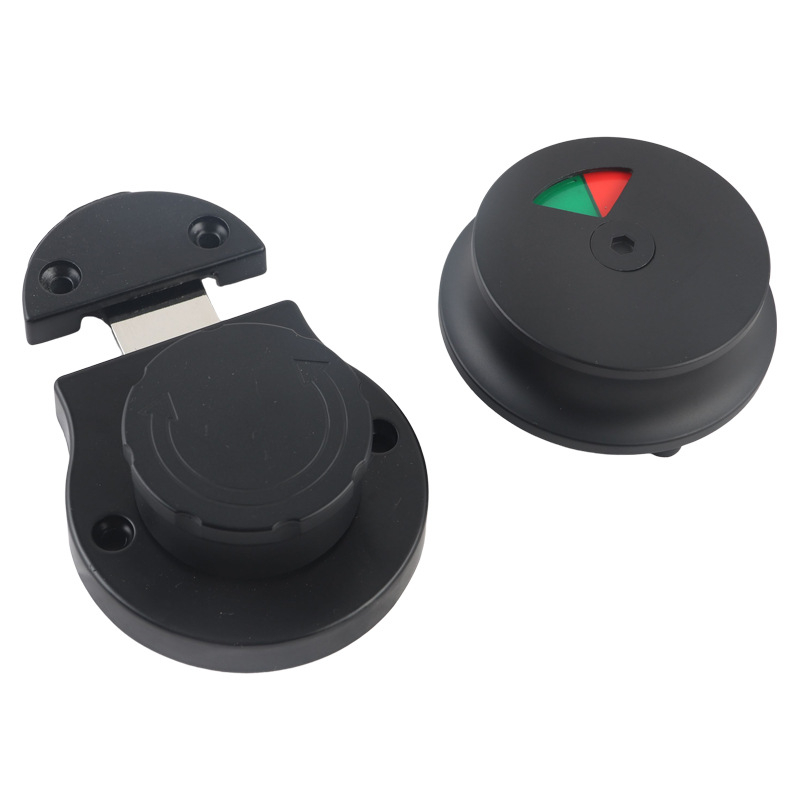 Încuietoare pentru panouri de separare a toaletei publice, oțel inoxidabil, finisaj șlefuit, set din două piese, încuietoare fără supraveghere, indicator de separare