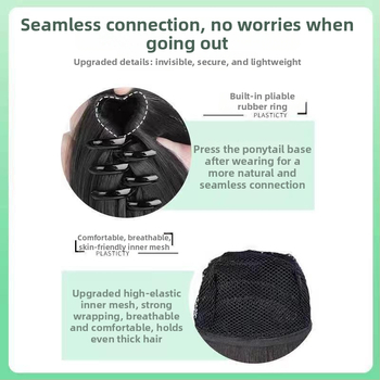 Klipsiga parukas sabaga Baiyao bränd, Grip mudel – veidi lokkis pikk sabaparukas, kõrge temperatuuriga kiud, töötlemise mehhanism