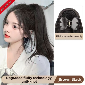 Klipsiga parukas sabaga Baiyao bränd, Grip mudel – veidi lokkis pikk sabaparukas, kõrge temperatuuriga kiud, töötlemise mehhanism