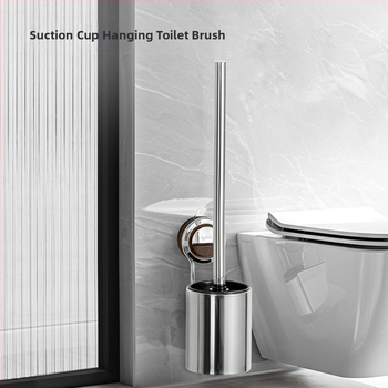 Roostevabast terasest WC-hari komplekt seinakinnitusega vaakumklambriga ja pikk käepide (0.3 kg)