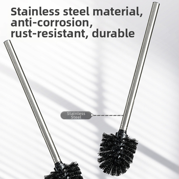 Roostevabast terasest WC-hari komplekt seinakinnitusega vaakumklambriga ja pikk käepide (0.3 kg)