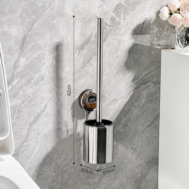 Roostevabast terasest WC-hari komplekt seinakinnitusega vaakumklambriga ja pikk käepide (0.3 kg)