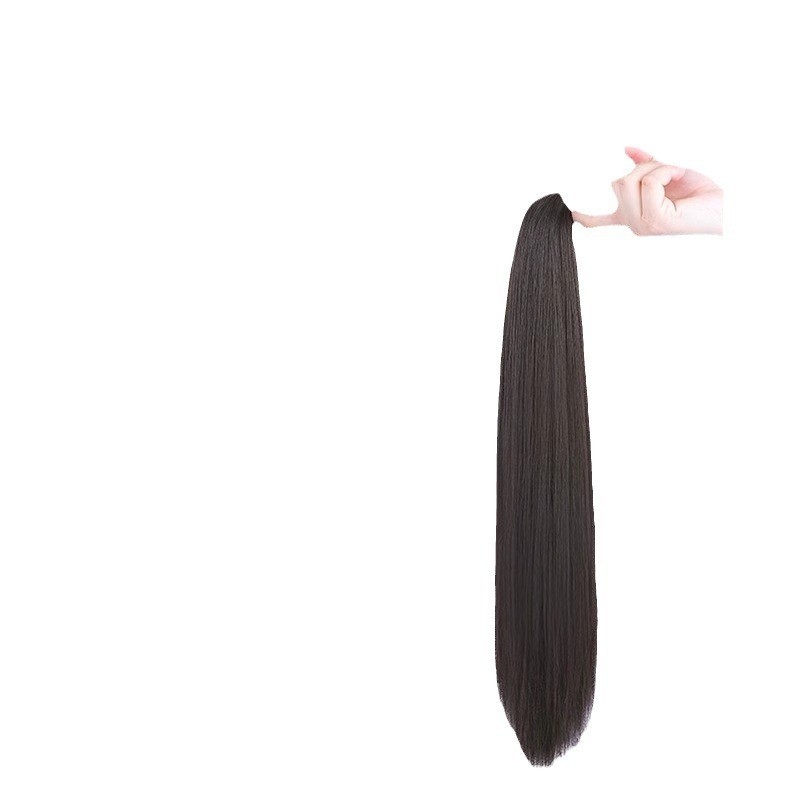Perucă coadă cu clips, coadă dreaptă, fibră sintetică rezistentă la temperatură, mecanism de prindere, Xinrou