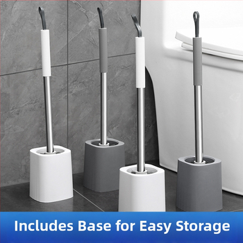 Tualetiharja pikkade käepidemetega, seinale kinnitatav, ümmarguse alusega — Independence 4901, roostevaba teras