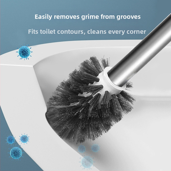 Tualetiharja pikkade käepidemetega, seinale kinnitatav, ümmarguse alusega — Independence 4901, roostevaba teras