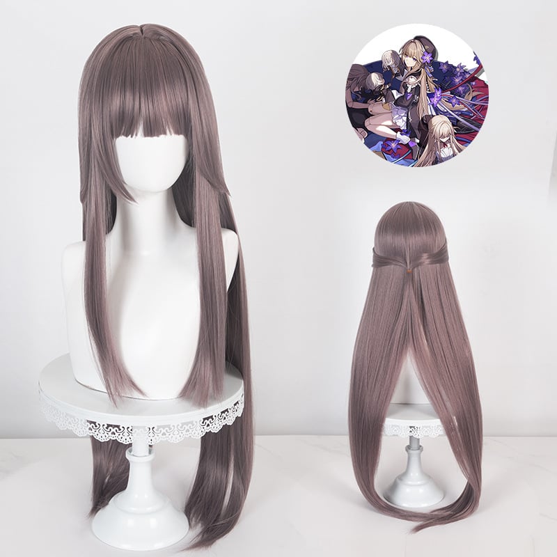 Perucă cosplay, model D310, păr lung drept, fibră rezistentă la temperatură, poate fi vopsită