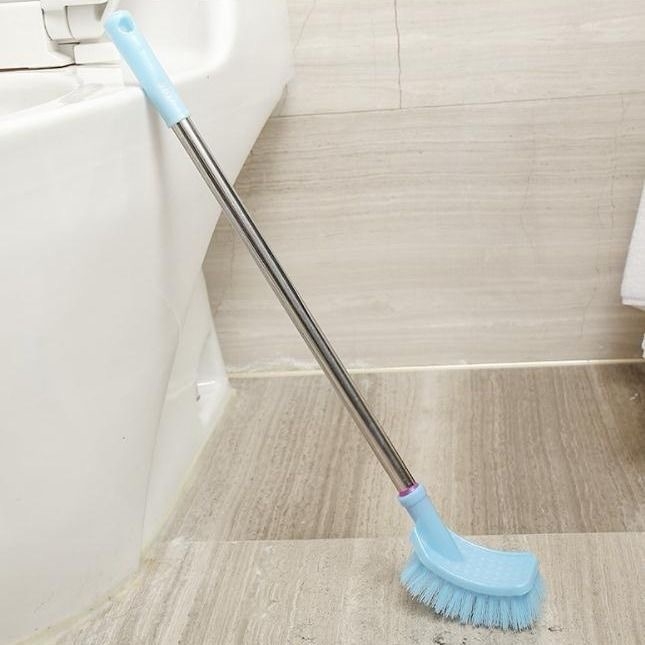 Set četkica za WC s ručkom od nehrđajućeg čelika, zidna montaža, duga drška, plastična glava