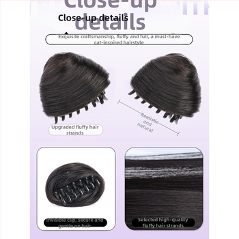 Kassi kõrvadega parukas kuklis stiilis, klipsi kinnitusega, kuumuskindlad kiud, ei värvita, Halloween jaoks