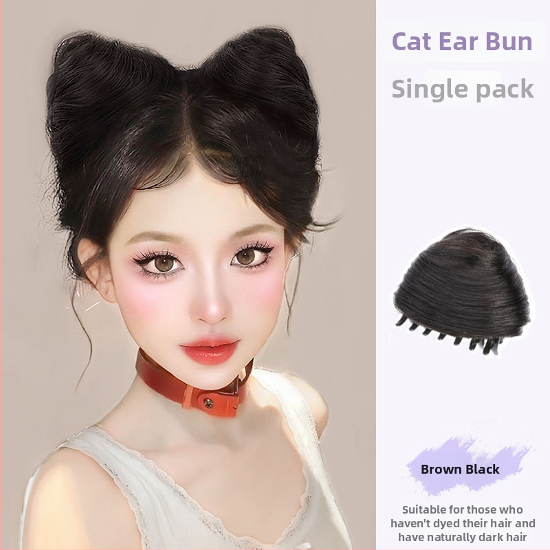 Kassi kõrvadega parukas kuklis stiilis, klipsi kinnitusega, kuumuskindlad kiud, ei värvita, Halloween jaoks