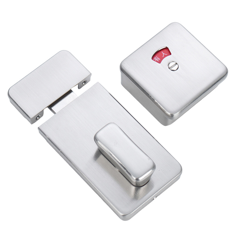 Încuietoare din oțel inoxidabil pentru separator de toaletă publică cu indicator – set de două piese, Suoweigu, stil modern minimalist