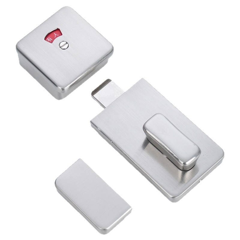 Încuietoare din oțel inoxidabil pentru separator de toaletă publică cu indicator – set de două piese, Suoweigu, stil modern minimalist