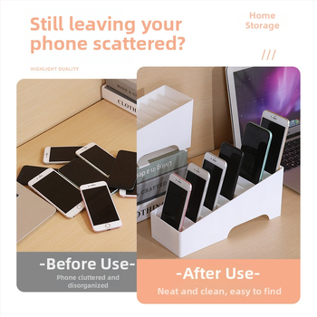 Több rekeszes asztali tároló doboz, PP műanyagból, 12 literes kapacitás, modern letisztult stílus