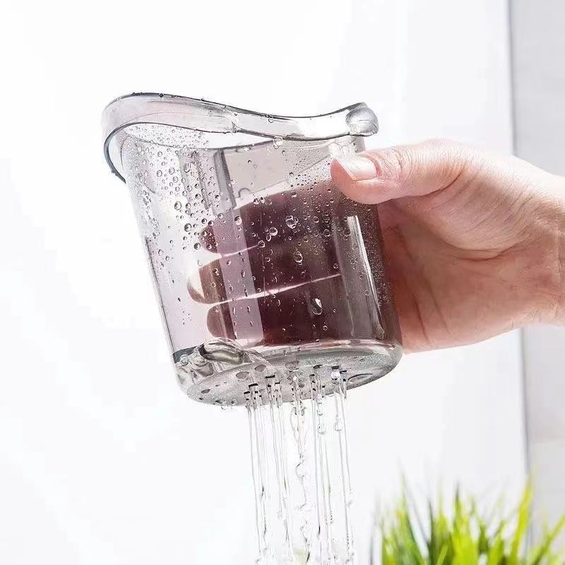 Suport pentru periuțe și pastă de dinți și etajeră de baie cu design ursuleț, montaj fără găuri, din plastic PP, model 1313