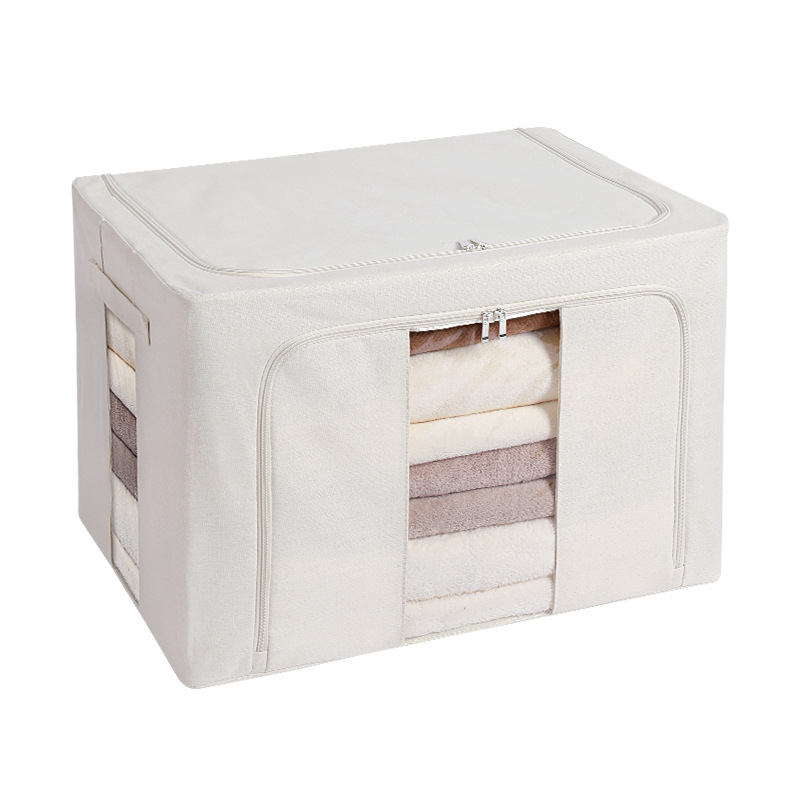 Kokkupandatav hoiukarp puuvillase ja linasekangaga terasraamiga, pestav, kaasaskantav, mitmekülgne